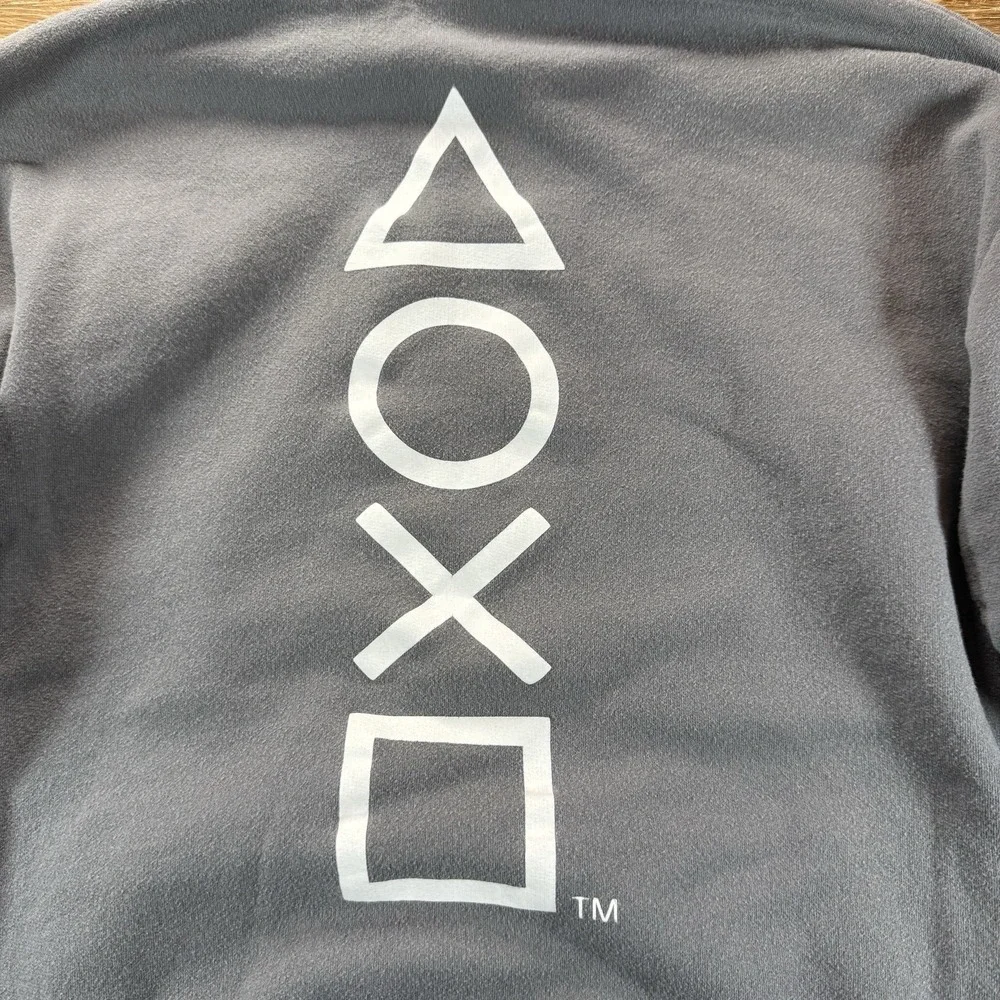 Sony PlayStation Hoodie Youth 18 Gray PS Logo Gaming Sweatshirt PSM005ABWT